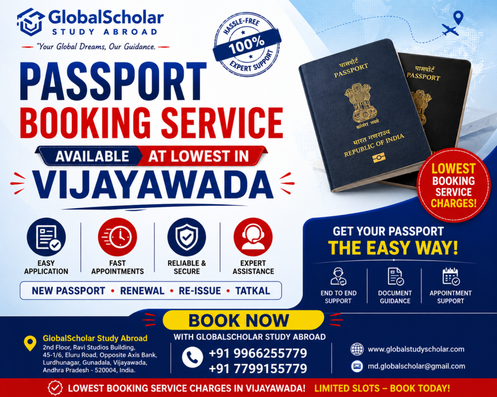 Passport booking service in Vijayawada - GlobalScholar Study Abroad