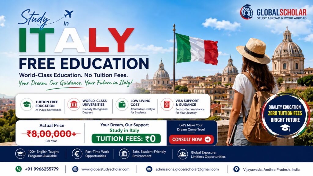 Study in Italy with tuition-free education at public universities – GlobalScholar Study Abroad