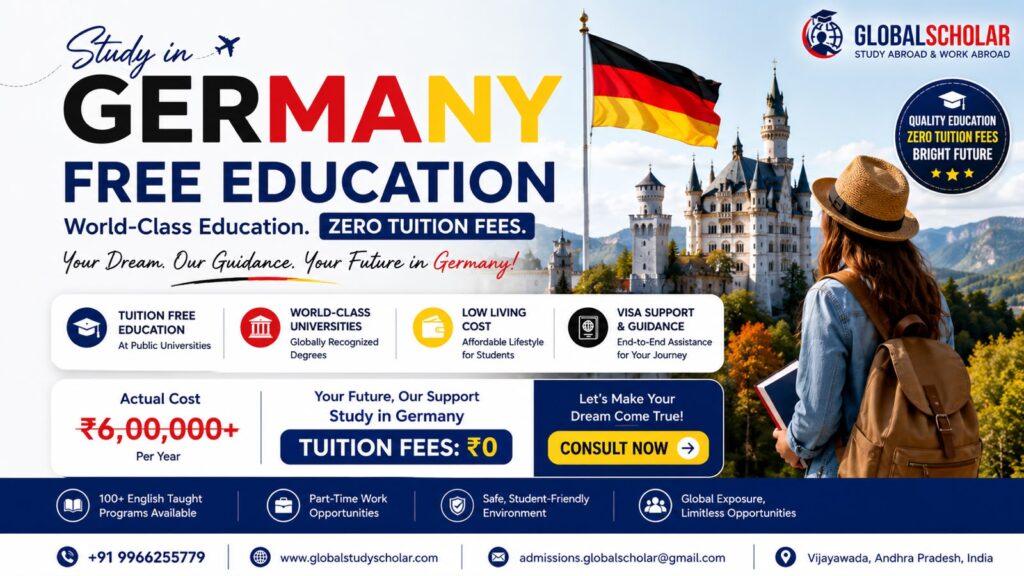 Study in Germany with zero tuition fees for international students