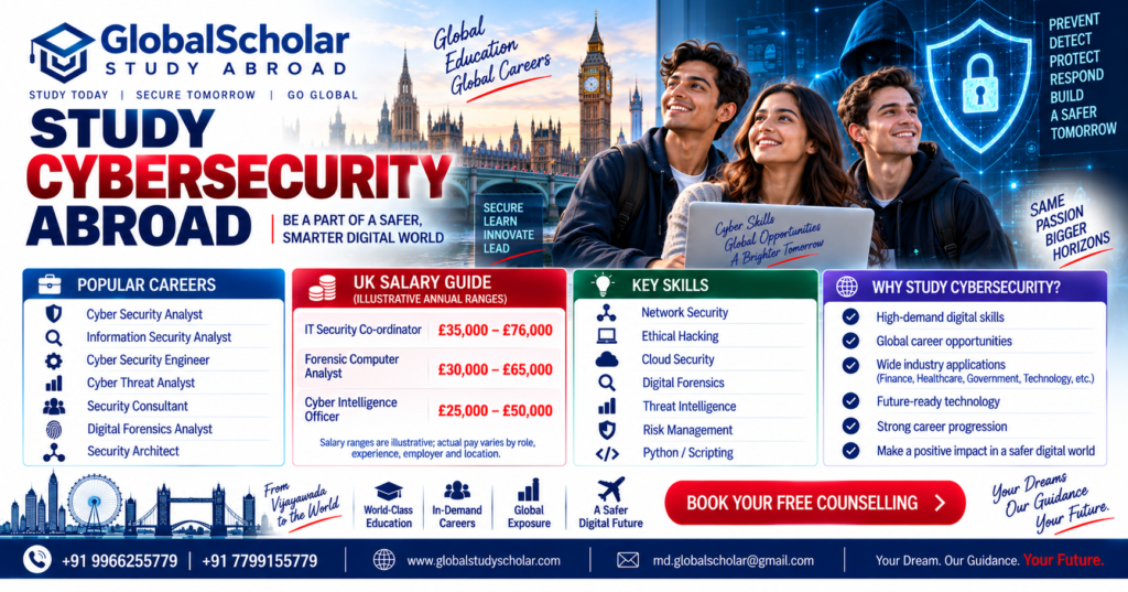 Study Cybersecurity Abroad 2026 courses, careers and salaries