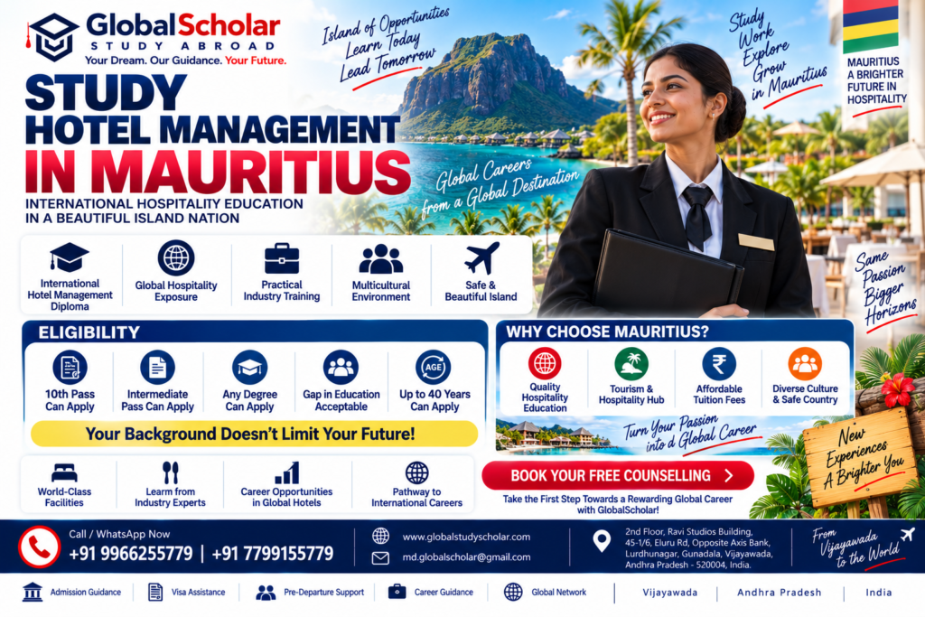 Hotel Management in Mauritius 2026 for Indian students
