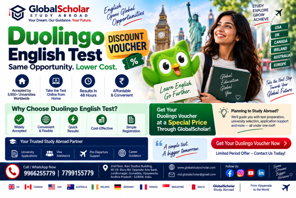 Duolingo English Test discount voucher 2026 for study abroad